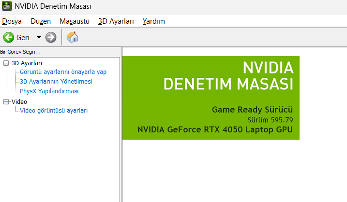 Nvidia Denetim Masası
