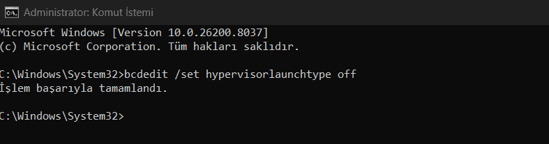 windows 11 vbs kapatma cmd