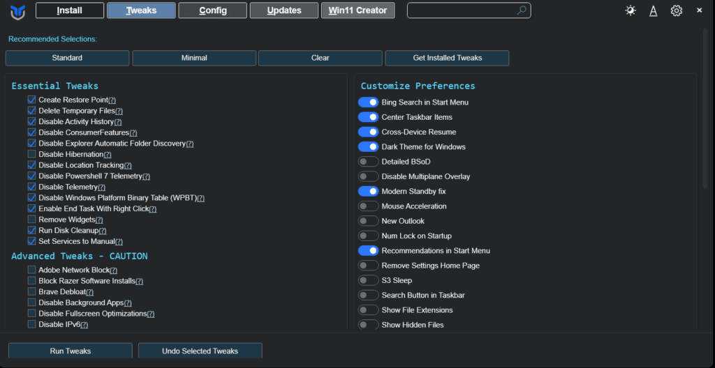 Windows 11 debloat ayarları