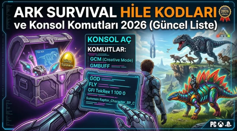 ark survival hile kodları konsol komutları