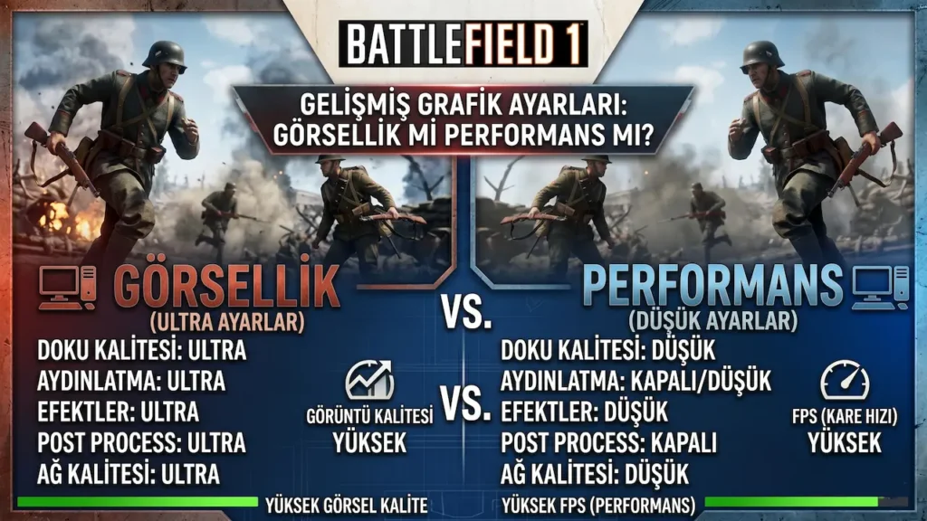 Battlefield 1 FPS Artırma oyun içi ayarlar