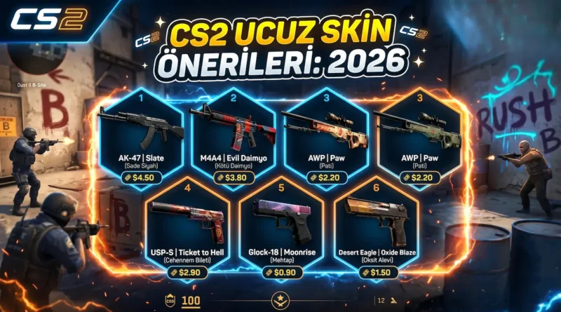 CS2 Ucuz Skin Önerileri: 2026 Yılında Steam Pazarı'ndan Alınabilecek En İyi 10 Bütçe Dostu Skin CS2 ucuz skin önerileri 2026