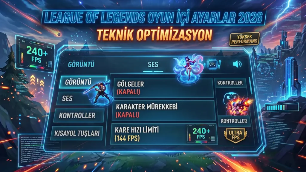League of Legends FPS Artırma Rehberi 2026: En Güncel ve Detaylı Yöntemler League of Legends Oyun İçi Ayarlar