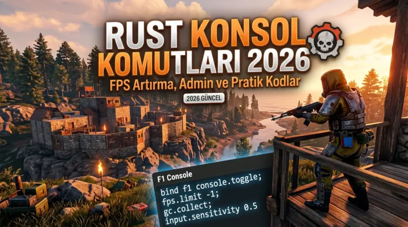 Rust Konsol Komutları 2026: FPS Artırma, Admin ve Pratik Kodlar rust konsol komutları 2026